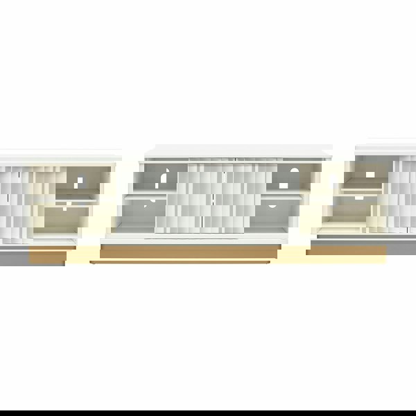 Dorel Home Rene Modern Scallop TV-Stand White Bronze