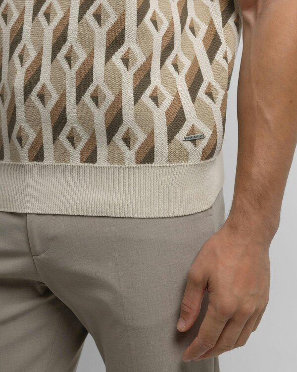 Steel & Jelly Rickman - Oval Chain Geometric Jacquard Knitted Polo Shirt