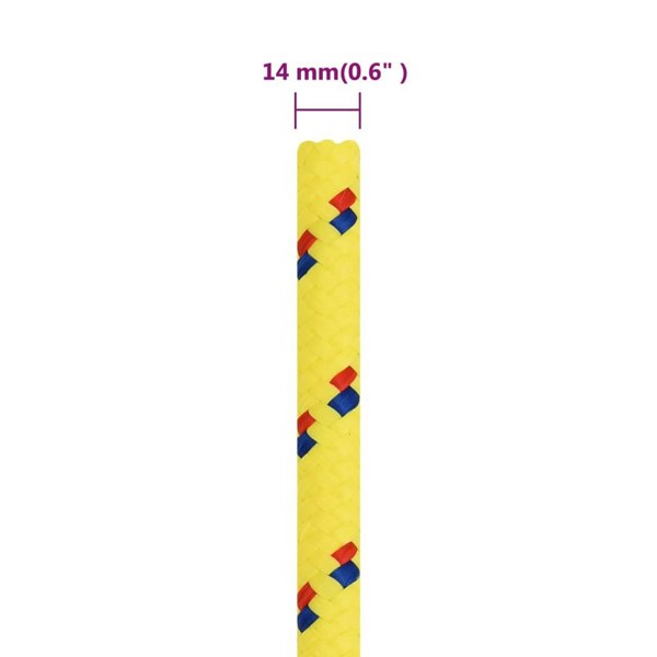 Berkfield Boat Rope Yellow 14 mm 50 m Polypropylene