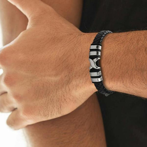 Aye Do Gifts X Men's Black Leather Bracelet