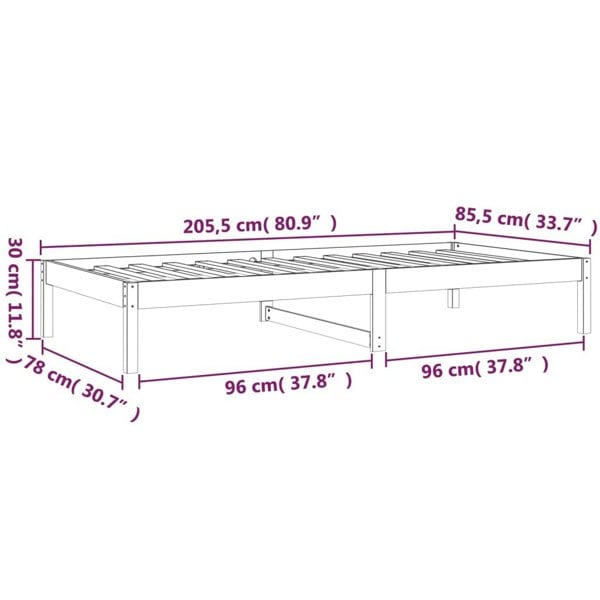 Berkfield Day Bed White 80x200 cm Solid Wood Pine