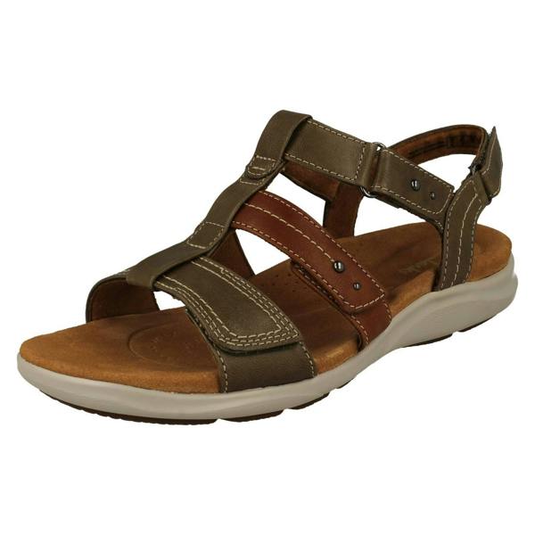 Clarks Ladies Clarks Contour Cushion Strappy Sandals Kitly Step