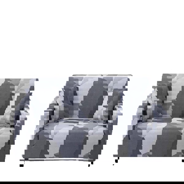 Anyhouz Anyseat 3 Seater Sofa Cover White Gray Geometric Style and Protection For Living Room Sofa Chair Elastic Stretchable Slipcover