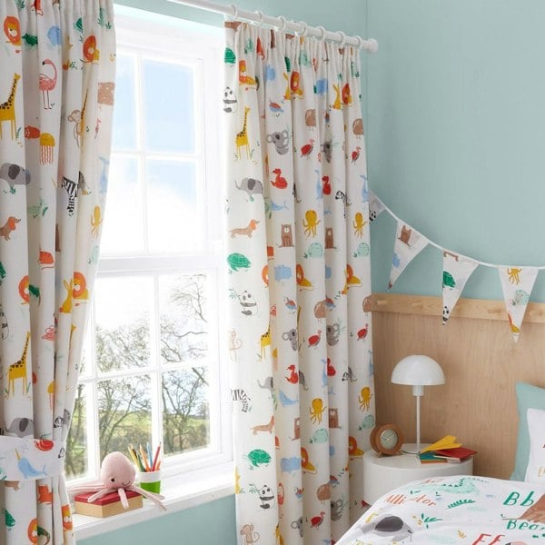 Animal Alphabet Curtains Curtains - Happy Linen Company