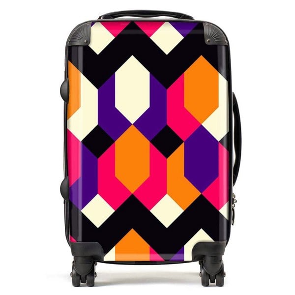 Warren Reed Coloured Abstract Pattern Suitcase