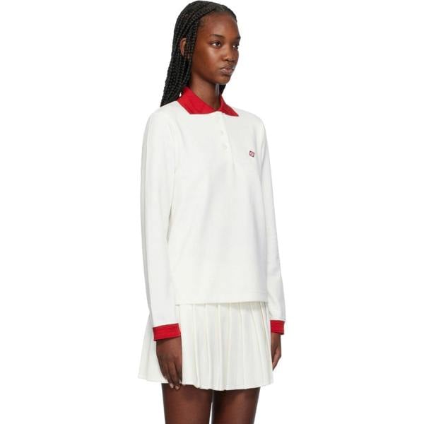 Casablanca Long Sleeve Jersey Polo White Tops