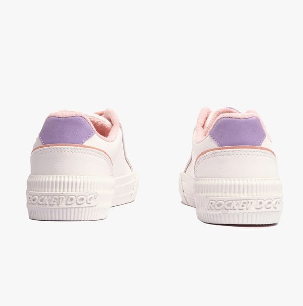 Rocket Dog CHEERY 80s Womens Trainers White/Lavender