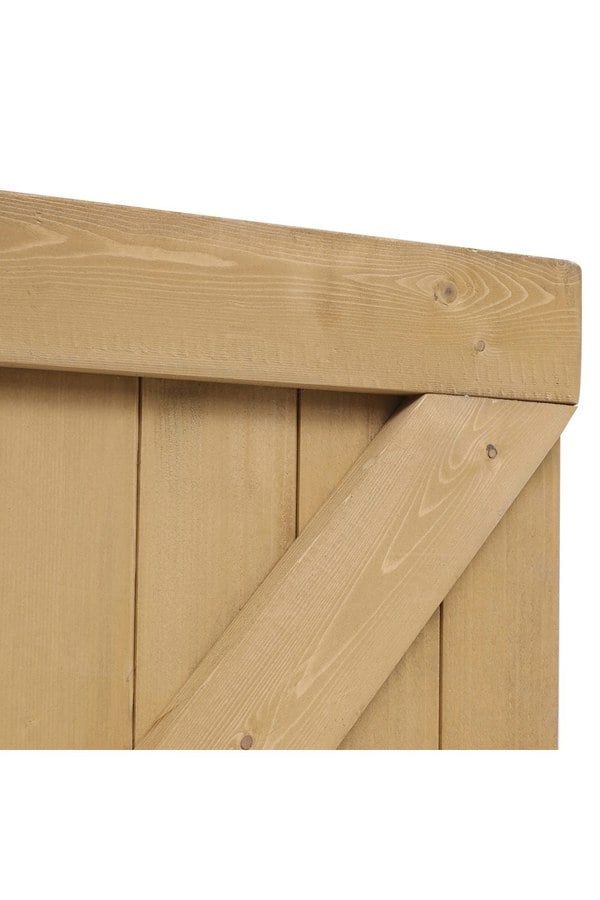 Living and Home 183x79cm Garden Pine Wood Flat Top Gate with 1pcs Latch & 3pcs 8 inch T-shaped Hinges