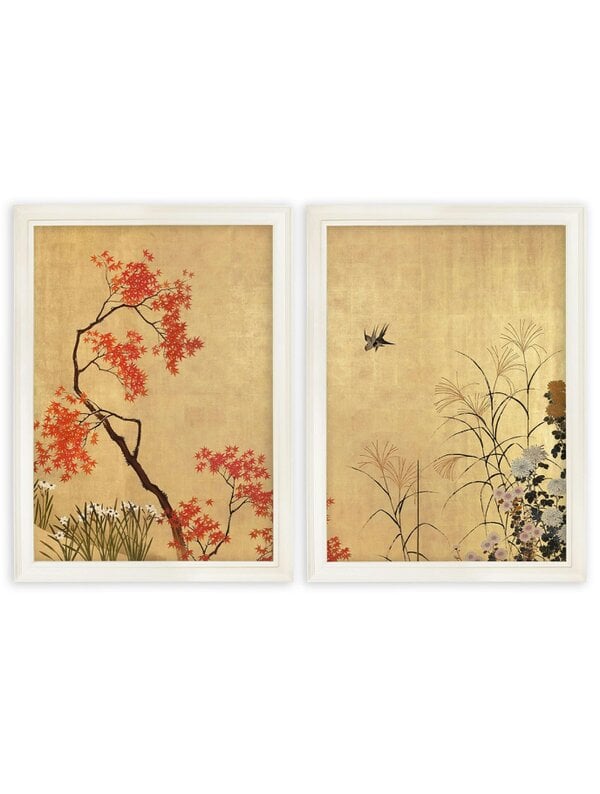 Exceptional Art Japanese Blossom -Shibata Zeshine Set of 2 Prints - Ivory - Set of 2