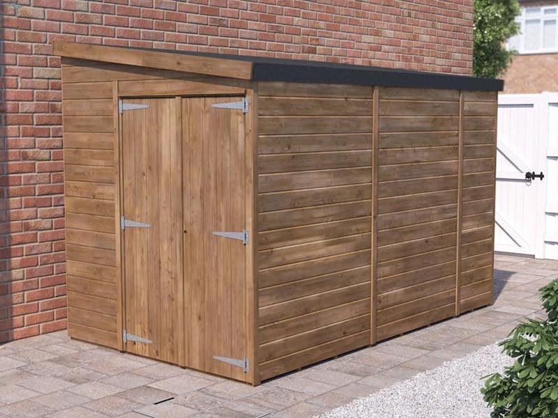 Dunster House Wooden Shed Garden Storage 1.8 x 3m (6' x 10') 15mm Walls Pent Roof, Overlord Modular