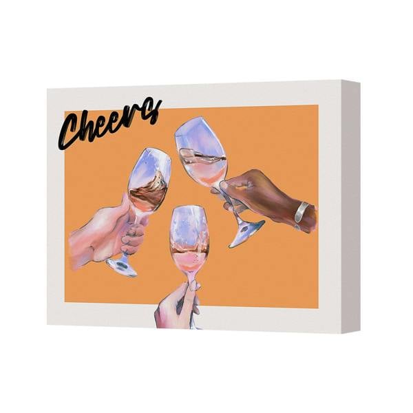 Benjamin Tate Design Cheers Toast Champagne Glasses Canvas Wall Art Print