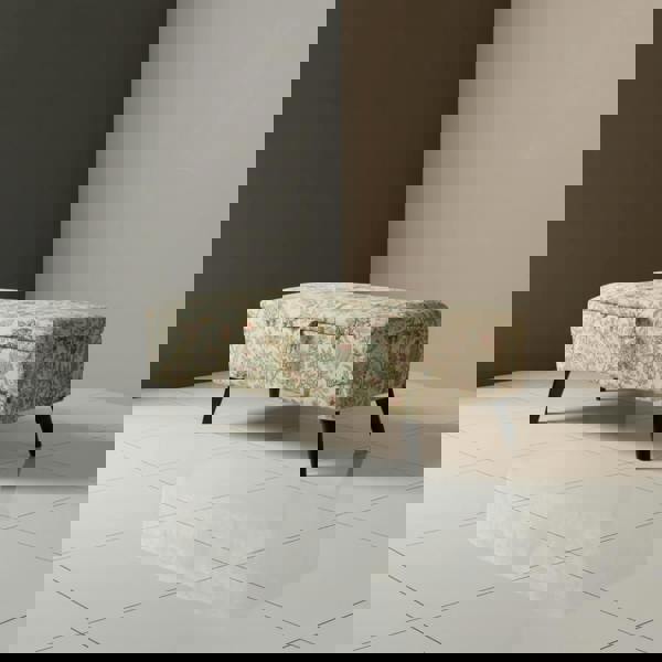 Multi-purpose iLiv Heritage Fern footstool and seat with solid wood frame