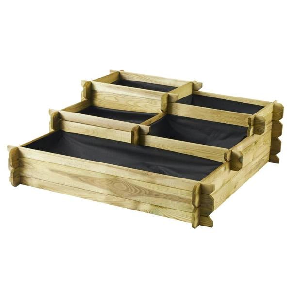 Cerland Angelic Tiered Raised Bed 1m x 1m 187L 5 Section Vegetable Growing Bed