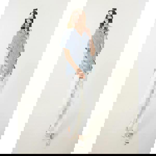 Blue Vanilla Stripe Button Front Shirt