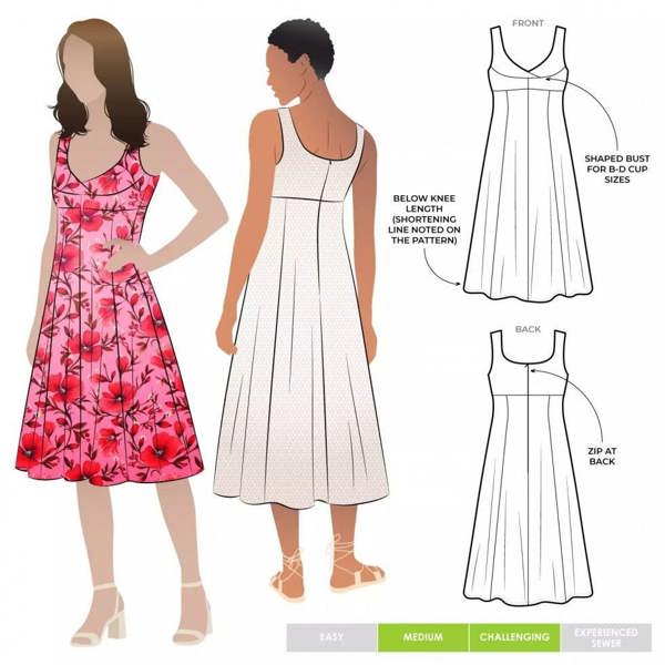 Style Arc Sewing Pattern Sabrina Dress - Dresses for Women - Intermediate