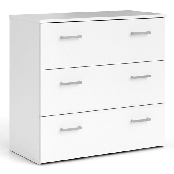 Wyld Haus Berlin White Bedroom Furniture Set with Bedside Chest of Drawers and Wardrobe