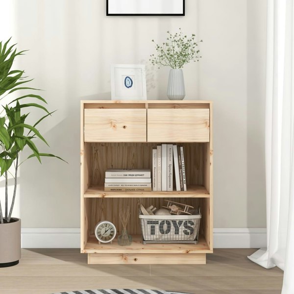 Berkfield Console Cabinet 60x34x75 cm Solid Wood Pine