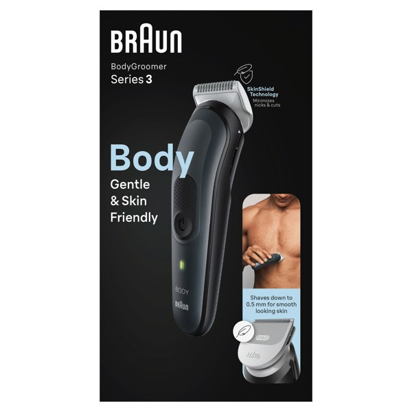 Braun Body Groomer Series 3 3350, Body Groomer For Men, Gentle Full-Body Manscaping