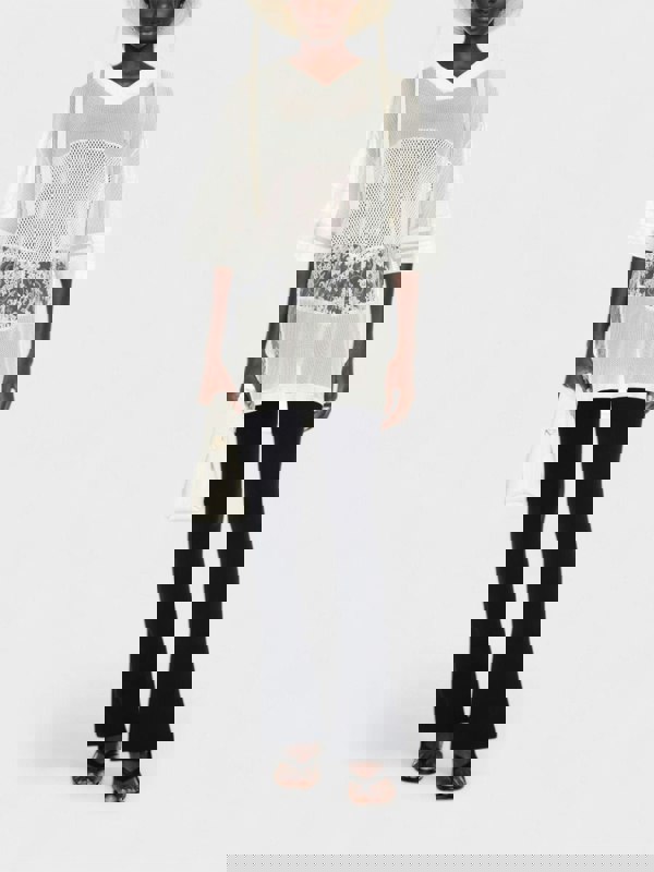 Off - White Lace & Mesh Sport Top White - Supplied FashionOff White