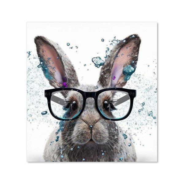 Warren Reed - Designer Rabbit With Glasses Splashart Kitchen Splashback