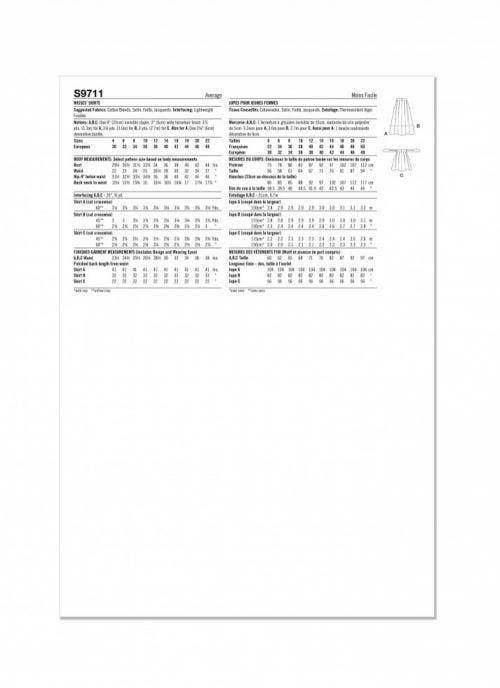 Simplicity Sewing Pattern 9711, Skirts for Women, D5 (4-6-8-10-12) - Intermediate
