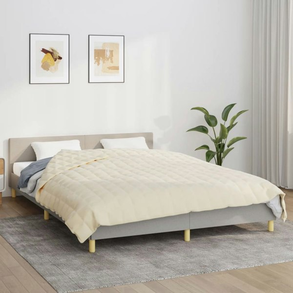 Berkfield Weighted Blanket Light Cream 200x220 cm 9 kg Fabric