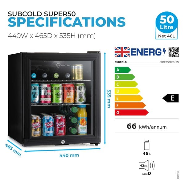 Subcold Super 50 LED Beer Fridge - Black