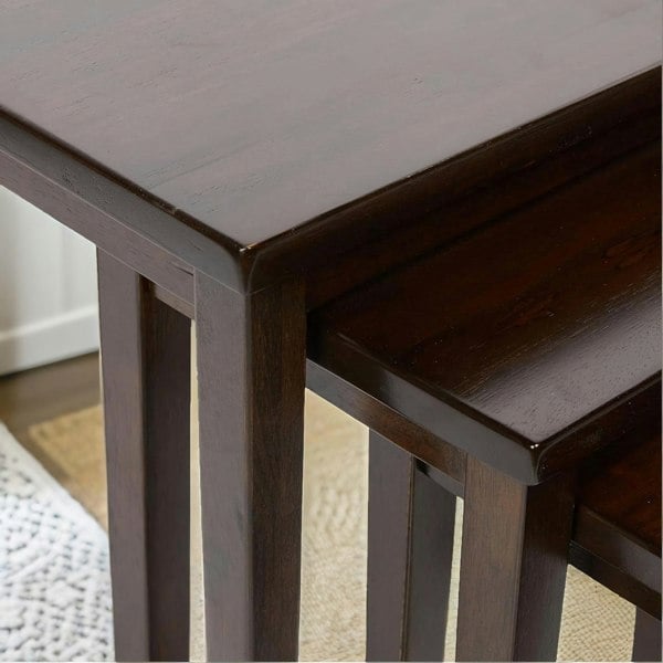 Rafaelo Mobilia Set of 3 Mahogany Nesting Tables Dark Brown