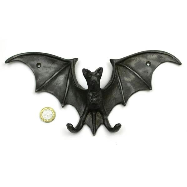 Antique Cast Iron Large Flying Bat Double Hook