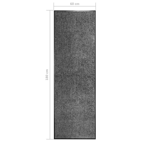 Berkfield Doormat Washable Anthracite 60x180 cm