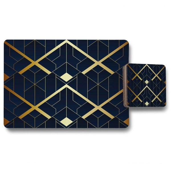 Benjamin Tate Design luxury gold art deco (Placemat & Coaster Set)