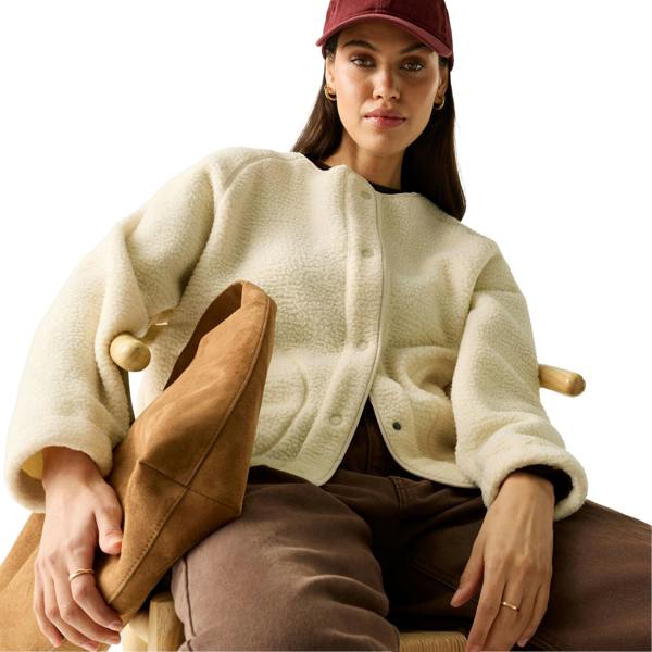 Regatta Womens/Ladies Lea Borg Snap-Front Fleece - Light Vanilla - 