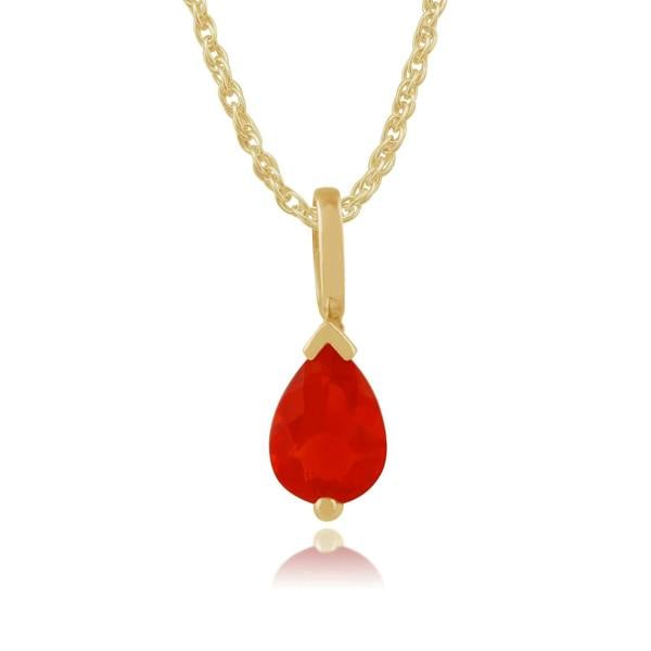 Classic Pear Fire Opal Pendant