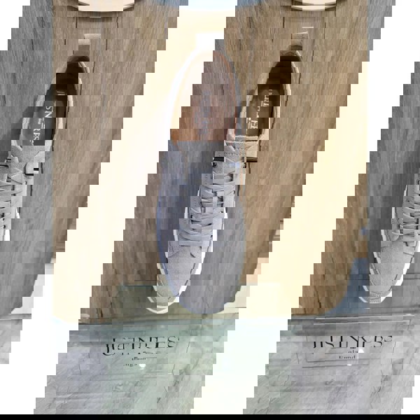 Justin Reess Josh - Men's Grey Suede Leather Trainers