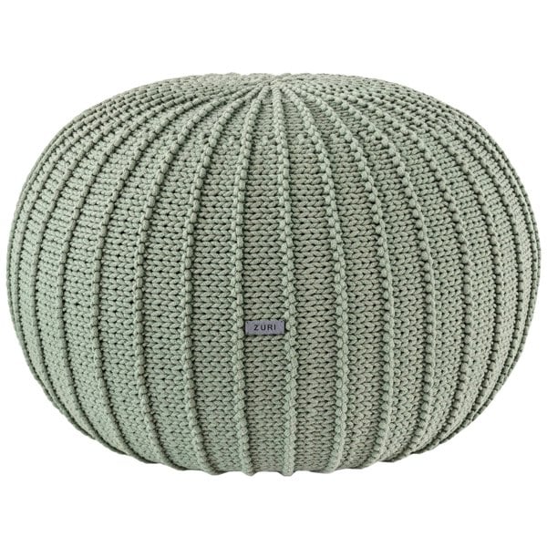 Zuri House Knitted pouffe, Large | LIGHT OLIVE