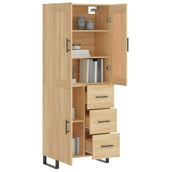 Berkfield Highboard Sonoma Oak 69.5x34x180 cm Engineered Wood