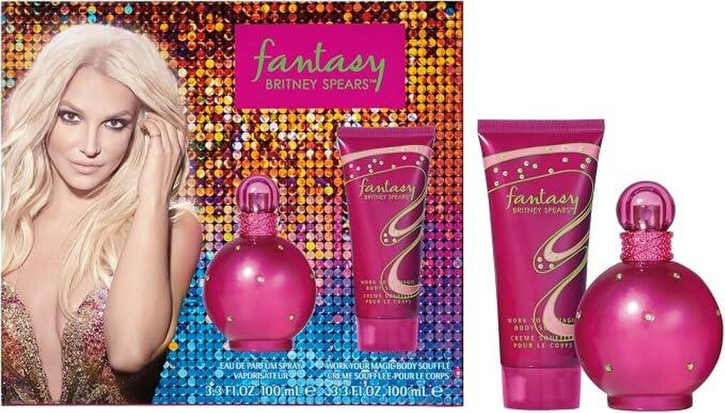 Britney Spears Fantasy Gift Set For Women - EDP 100ml Spray & Body Souffle 100ml