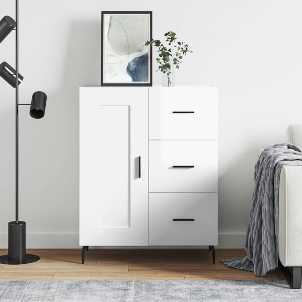 Berkfield Sideboard High Gloss White 69.5x34x90 cm Engineered Wood