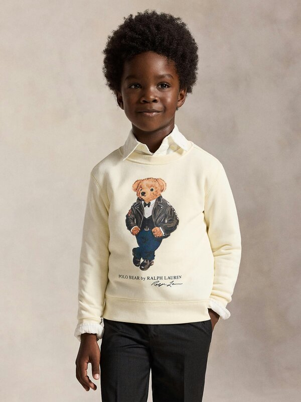 Ralph Lauren Kids Ralph Lauren Boys Polo Bear Sweatshirt in Ivory
