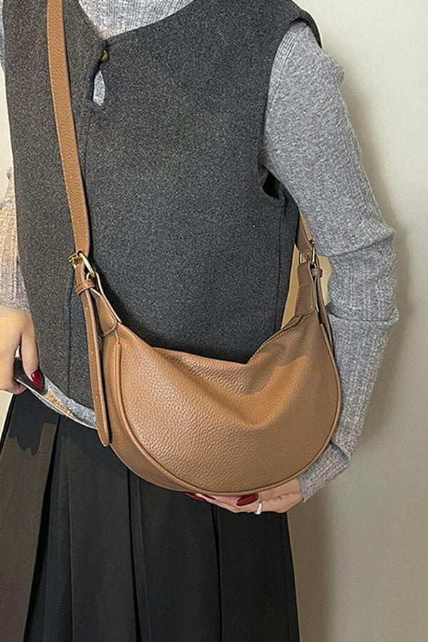 XY LONDON Crescent Shape Shoulder Bag With Crossbody Strap