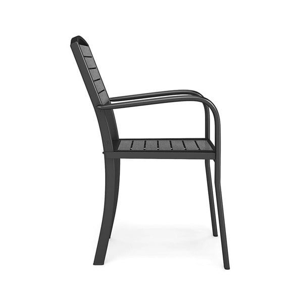 Garden Dining Armchair with Metal Legs Set of 2/4 Patio Side Chairs Living and Home