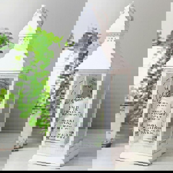 Personalised Memento Company Personalised Botanical Wedding Lantern