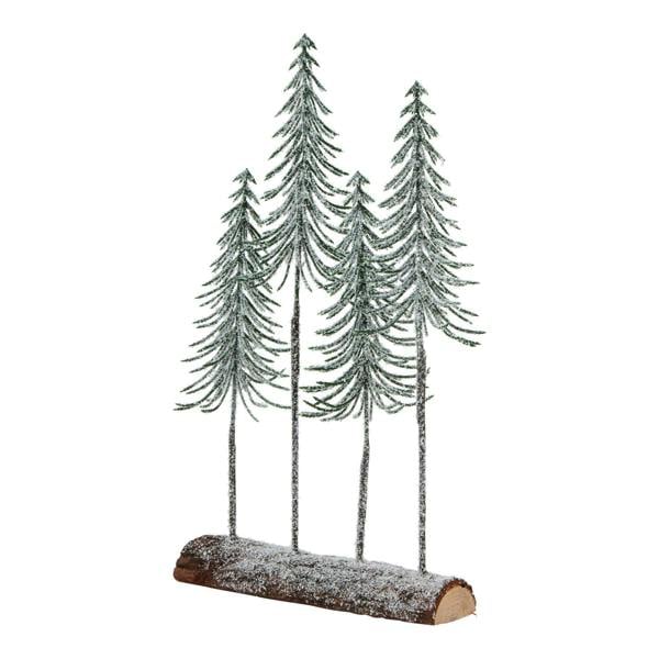 Hill Interiors Snowy Spindle Christmas Decoration - Brown/White/Green - 