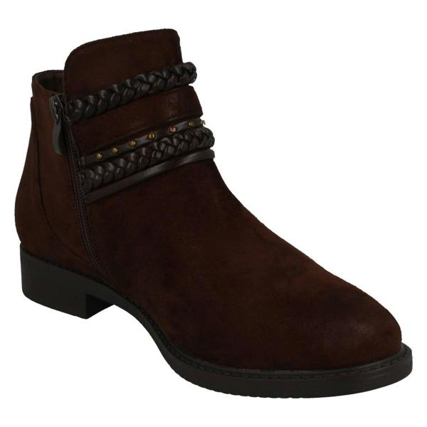 Spot On Ladies Spot On Low Heel Ankle Boots F51032