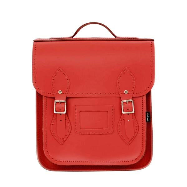 Zatchels Handmade Leather City Backpack - Pillar Box Red