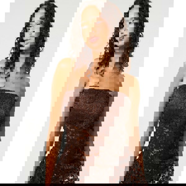 Pink Vanilla Floral Lace Bandeau Top