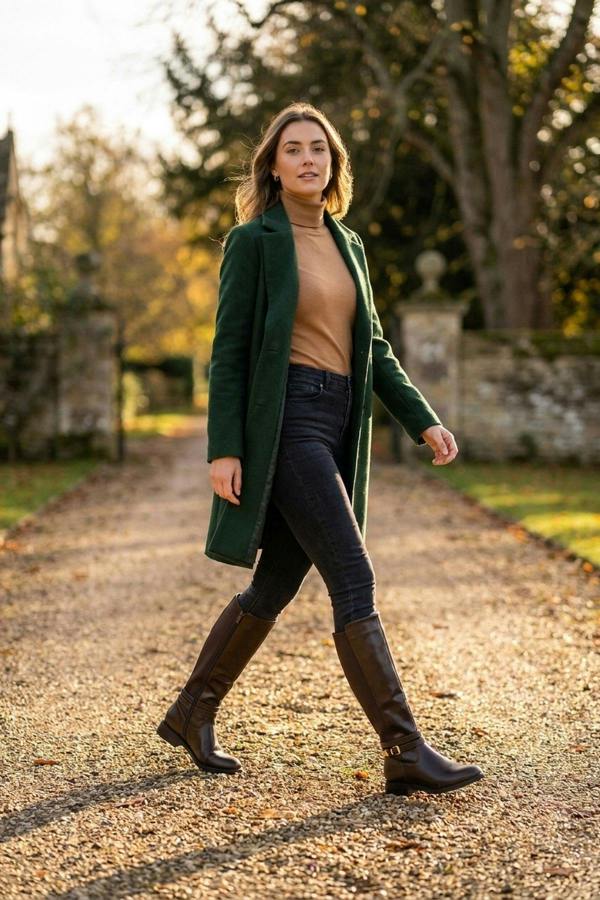 ikrush Mirabel Faux Leather Buckle Strap Knee High Riding Boots