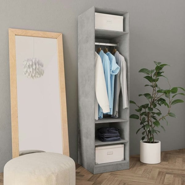Berkfield Wardrobe Concrete Grey 50x50x200 cm Engineered Wood
