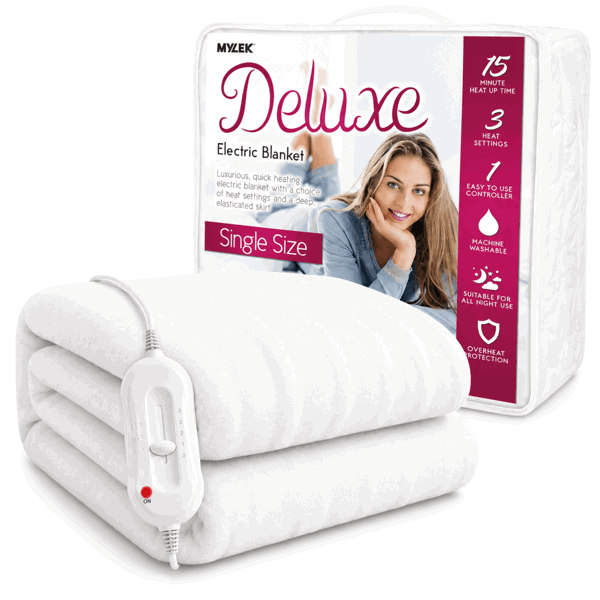 MYLEK Electric Blanket Single Fully Heated Mattress Cover Underblanket with Elasticated Skirt