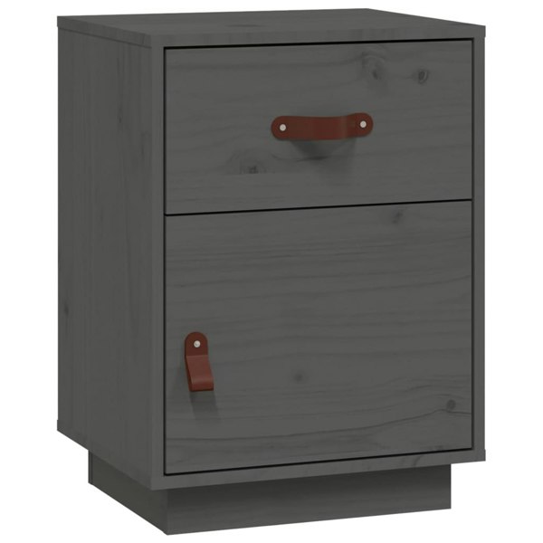 Berkfield Bedside Cabinets 2 pcs Grey 40x34x55 cm Solid Wood Pine